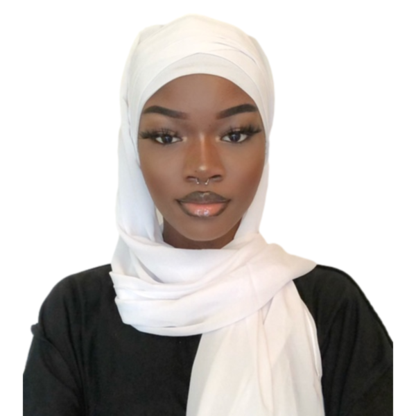 hijab à enfiler belinia prestige blanc, hijab soie de medine