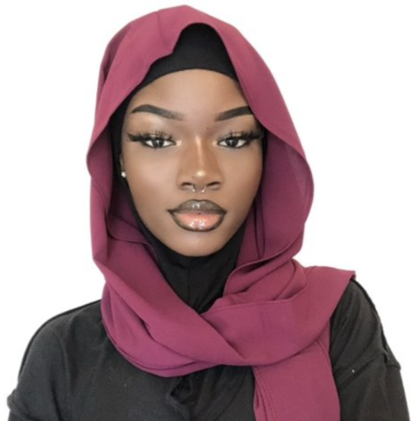 hijab, hijab bordeaux belinia prestige , voile islamique , nouvelle tendance dubai soie de medine