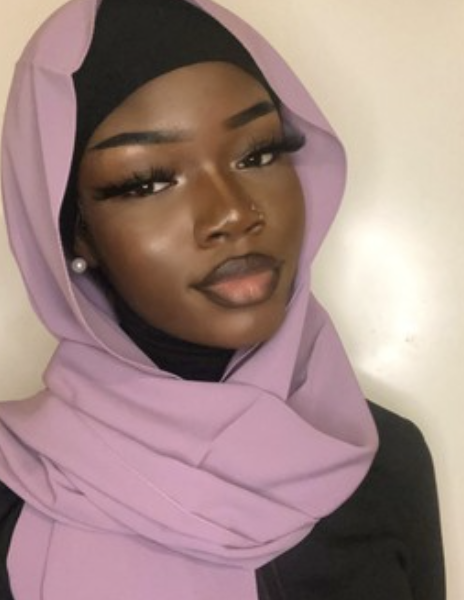 hijab violet blanc soie rose pale de médine belinia prestige
