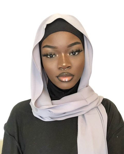 hijab soie de medine , belinia prestige -gris , mode musulmane , robe abaya
