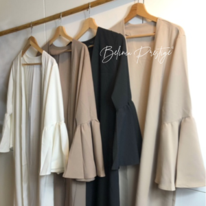 tunique,abaya,kimono grande taile plus de 1,80 , belinia prestige , hijab soie de medine