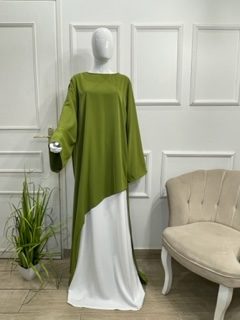 abaya grande taille 2 pièces soie de medine